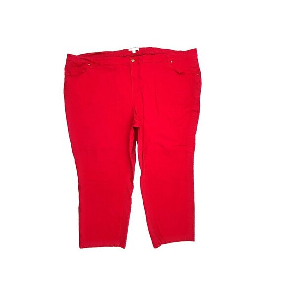 Woman Within Straight Leg Women's size 36W Red Denim Jeans - Picture 1 of 4